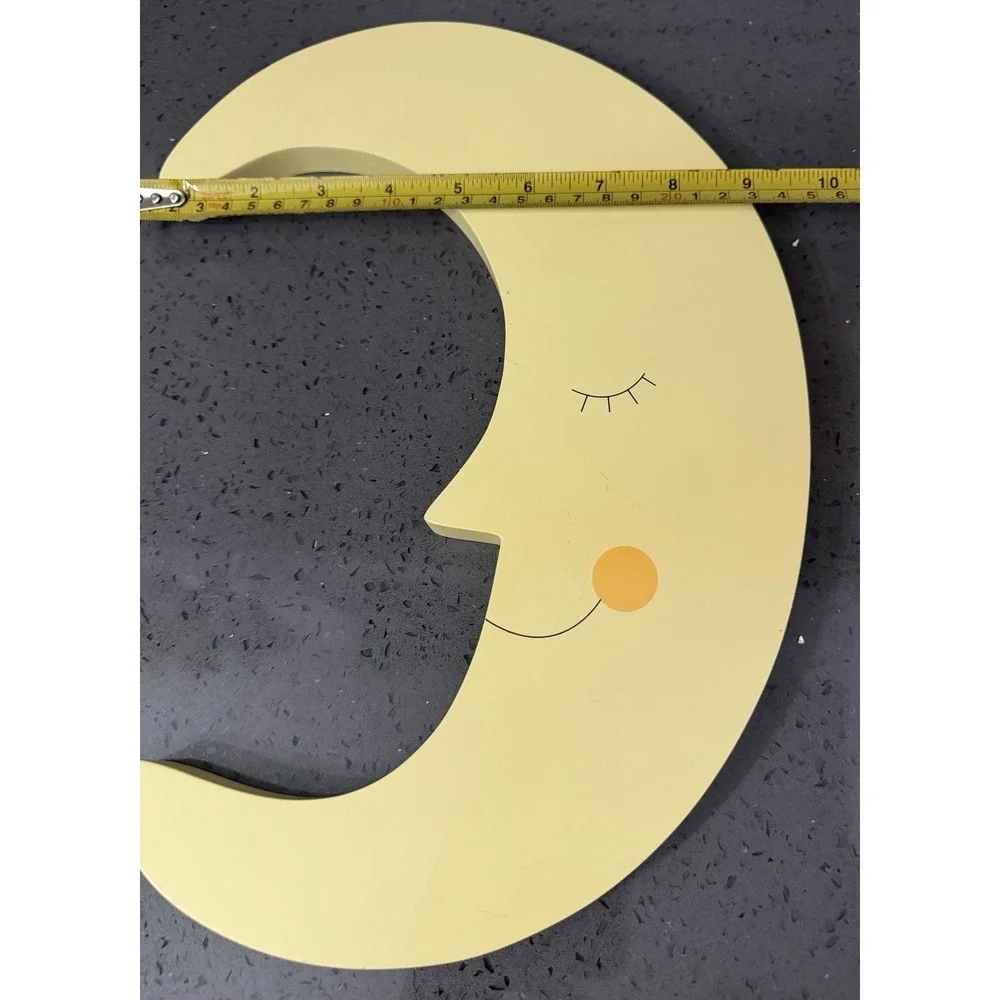 Lambs & Ivy Signature Yellow‎ Wood Wooden Moon Wall Decor Hanging Baby Nursey